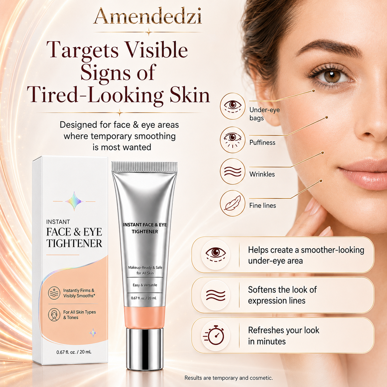 Instantly Smooth the Look of Eye Bags, Puffiness & Fine Lines